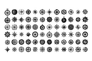 Black ink sketch compass symbols, an Object Illustration by Stock-Smart-Start