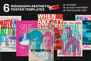 Risograph Poster Templates, a Flyer Template by Bornx Design (Thumbnail 1 of 7)