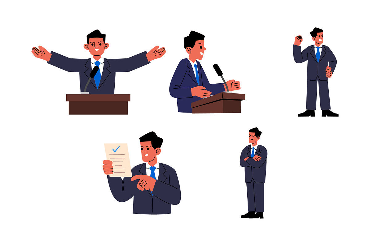 Character Politician Man Vol 1, a Person Illustration by SLAB! Design (Photo 3 of 3)
