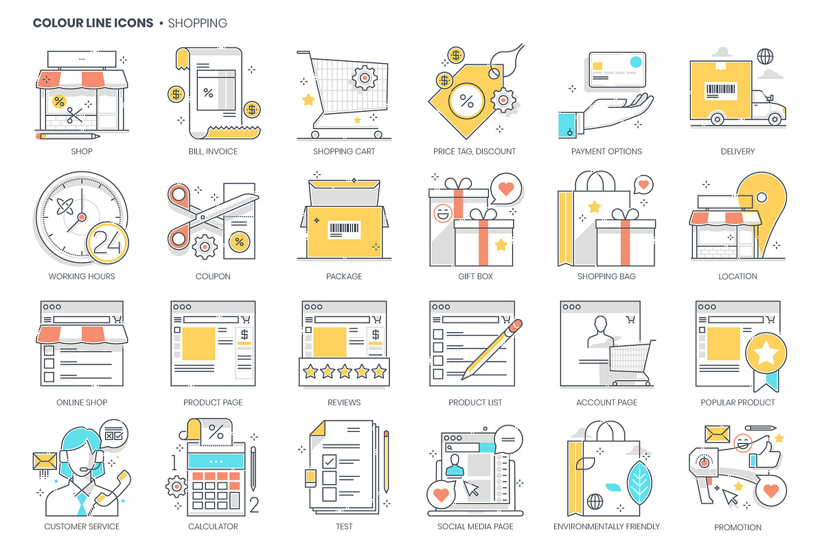 Color line icons, an Outline Icon by Howcolour (Photo 10 of 32)
