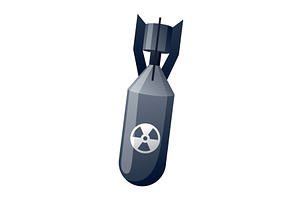 A nuclear bomb falls, an Object Illustration by Things for designers