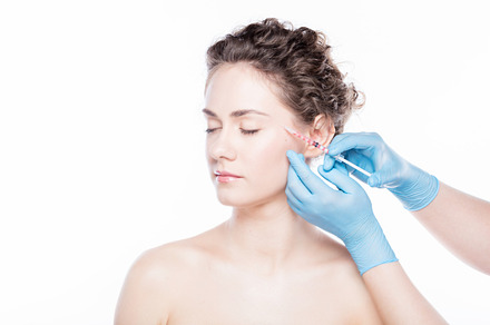 Young woman having botox face injections containing aesthetic, medicine, and, a Health & Medical Photo by Photocreo Michal Bednarek