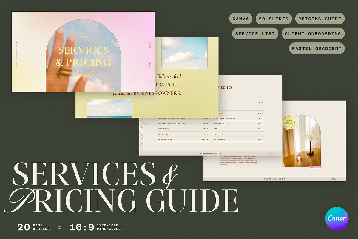 Services and Pricing Guide Canva, a Presentation Template by Made for Creatives (Photo 1 of 10)