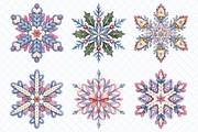 Watercolor Winter Snowflakes Clipart, a Seasonal Illustration by Whimsy Brush Studio (Thumbnail 2 of 8)