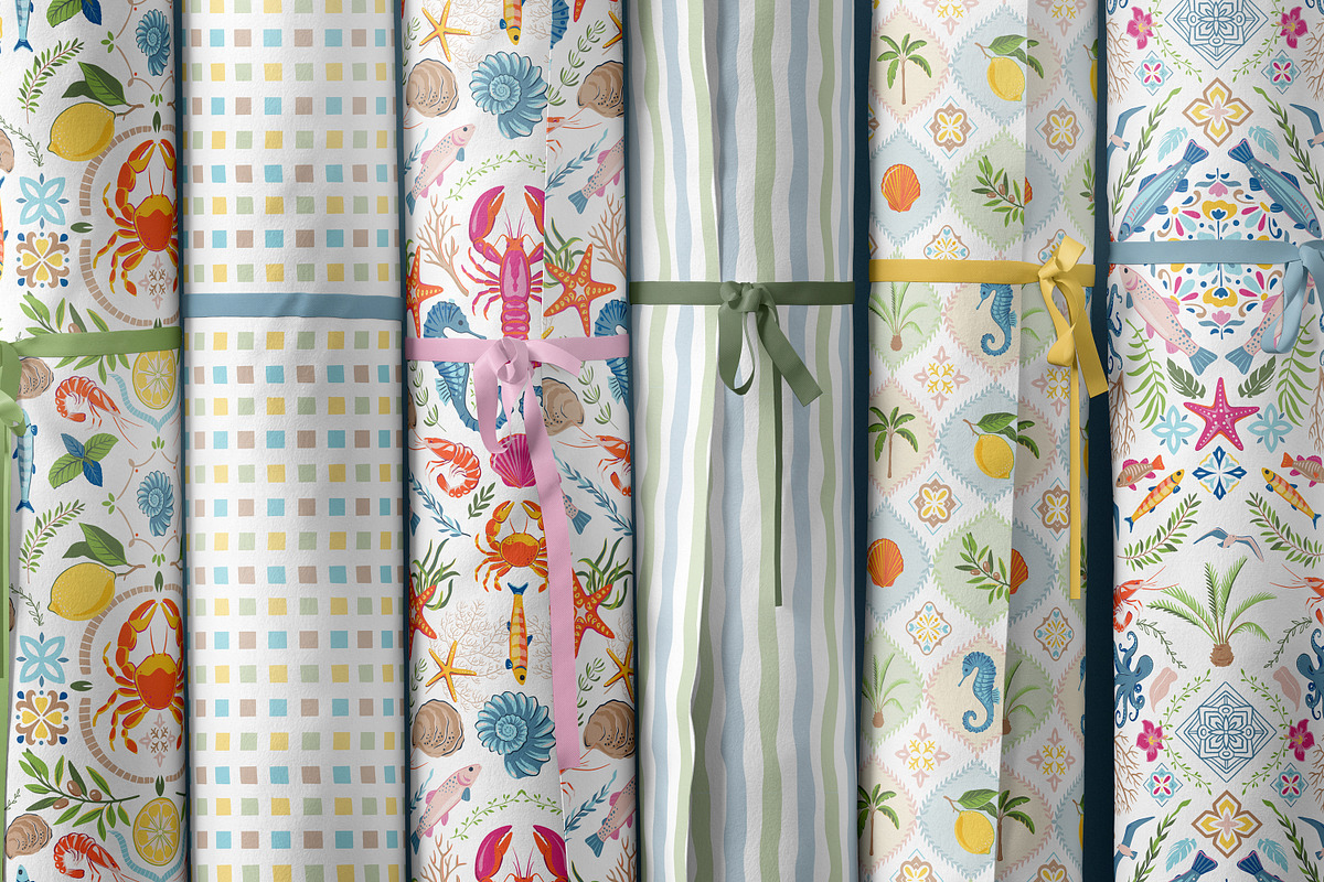 Sun and Sea. Vector Summer Patterns, a Pattern Graphic by Molly art (Photo 20 of 21)