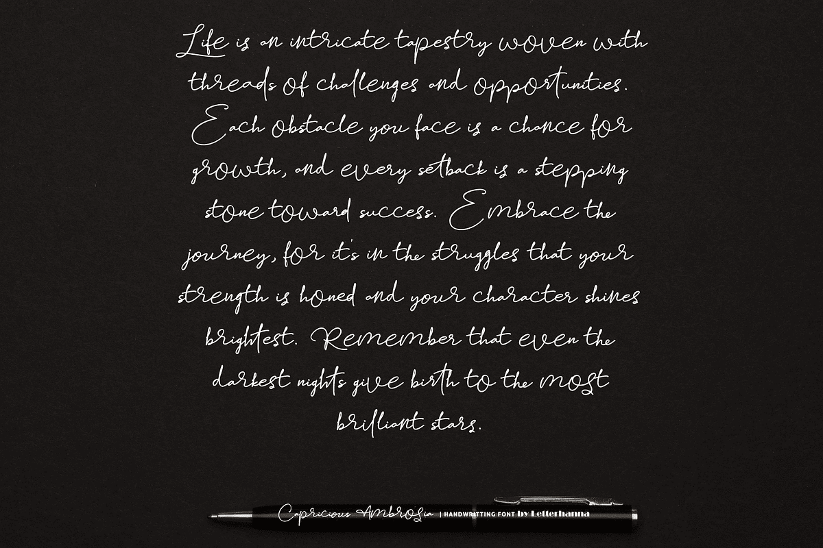 Capricious Ambrosia Quirky Font, a Handwritten Font by Letterhanna Studio (Photo 6 of 13)