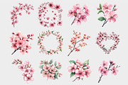 Watercolor Cherry Blossom Clipart, a Seasonal Illustration by Design Market (Thumbnail 4 of 5)