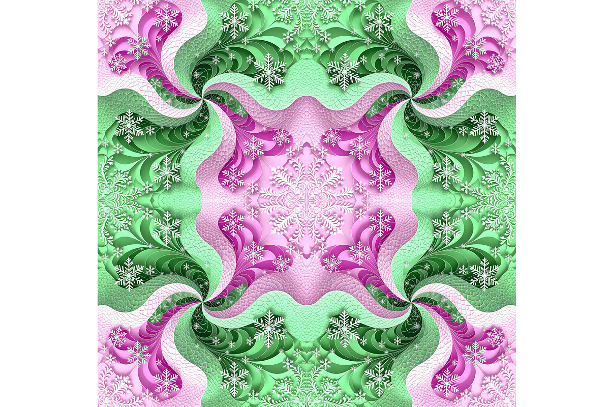 Abstract Fractal Pink and Green, a Pattern Graphic by Sharon Schwalbe (Photo 2 of 2)