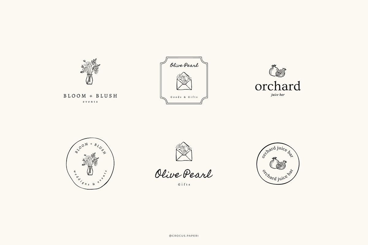 Botanical logos Vol. 4, a Branding & Logo Template by Crocus Paperi (Photo 3 of 16)