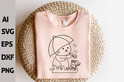 Funny Autumn Kawaii Cats Outline, an Animal Illustration by ARTify Illustrations (Thumbnail 5 of 7)