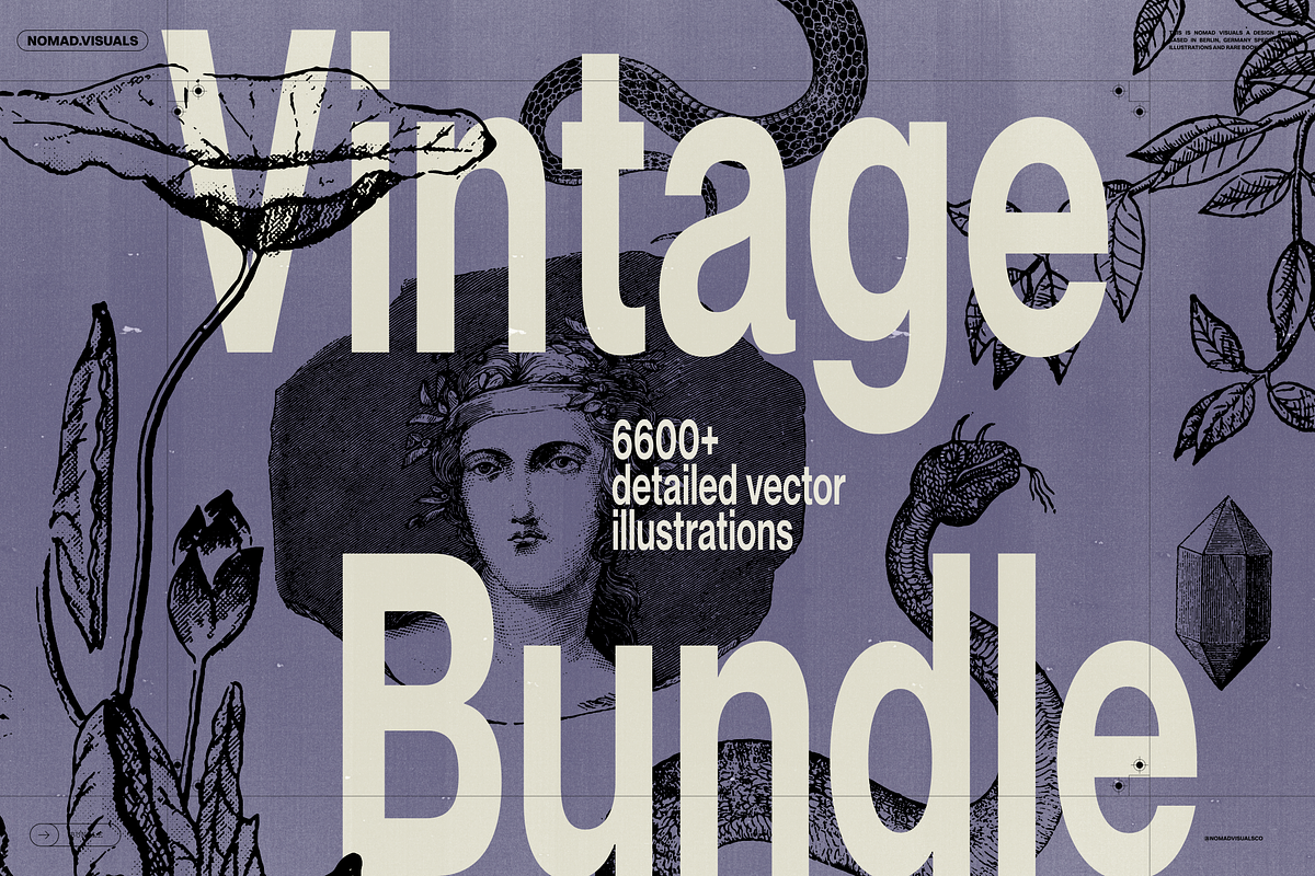 Vintage Bundle - 6600+ Illustrations, an Animal Illustration by Nomad Visuals (Photo 1 of 45)