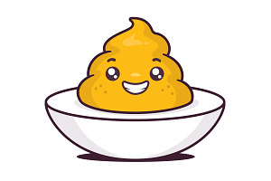 Deviled Egg Kawaii, a Food Illustration by Vector Kitchen by Zoljo