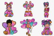 valentine girl clipart, an Illustration by CreationArt (Thumbnail 2 of 5)