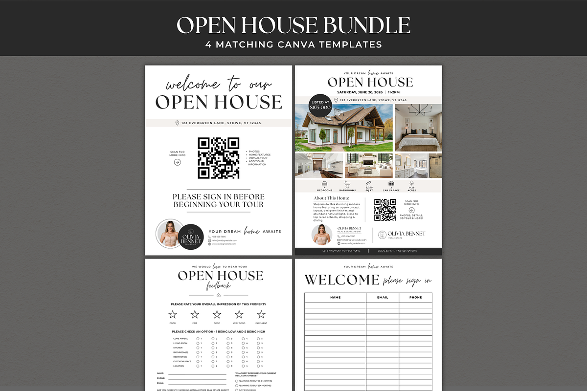 Open House Templates Bundle, a Flyer Template by BrandhavenStudio (Photo 1 of 13)