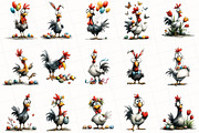 Whimsical Easter Chicken Clipart, an Illustration by OK Design (Thumbnail 3 of 6)