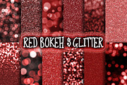 Red Bokeh & Glitter Backgrounds, a Texture Graphic by Paper Element (Thumbnail 1 of 3)