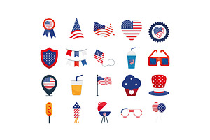 4th of July Illustrations Set, an Object Illustration by studiogstock