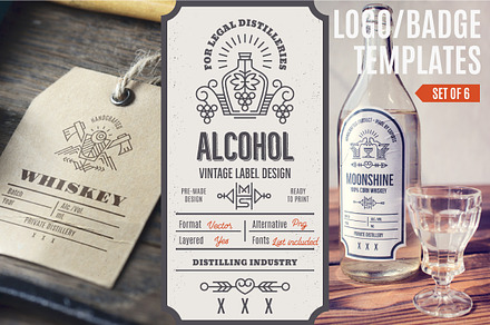 Distilling Industry: Vintage Labels, a Branding & Logo Template by Lumitar