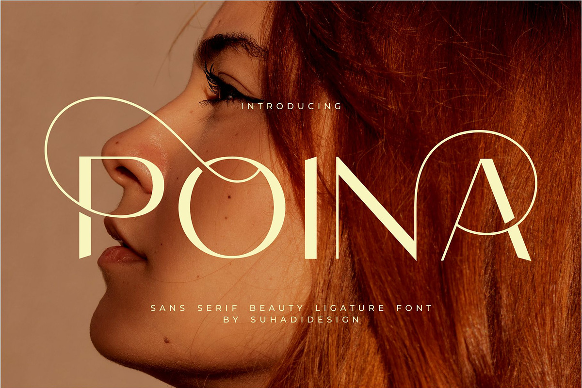 Poina - Beauty Ligature Font, a Sans Serif Font by suhadidesign (Photo 1 of 12)