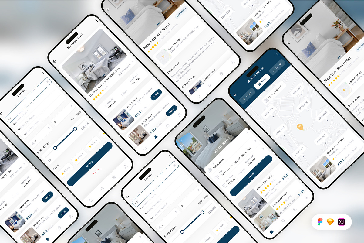 Travel Booking Mobile App UI Kit, an UI Kit Template by Betush