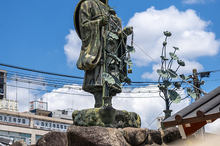 Statue of monk Kukai at Shitenno-ji Temple in Osaka, Japan, an Arts & Entertainment Photo by GoodGoods