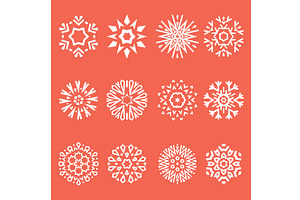 Snowflakes icon collection. Graphic, a Decorative Illustration by RODINA