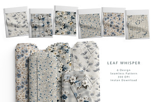 6 Seamless Pattern: Leaf Whisper