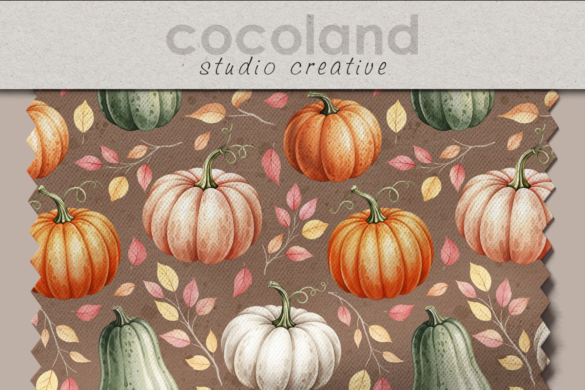 Autumn Pumpkins Seamless Pattern, a Pattern Graphic by Kreeya Art Shop (Photo 4 of 12)