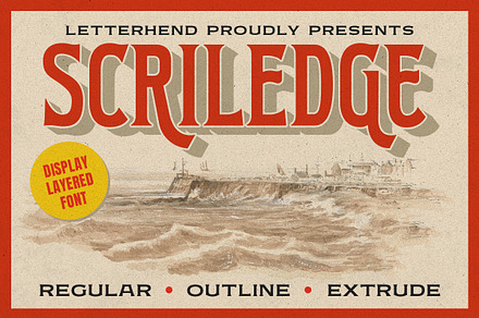 The Scriledge Layered Display Font, a Serif Font by Letterhend Studio