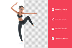 3D Sporty Character Woman Karate Pos, a Person Illustration by 3DMask