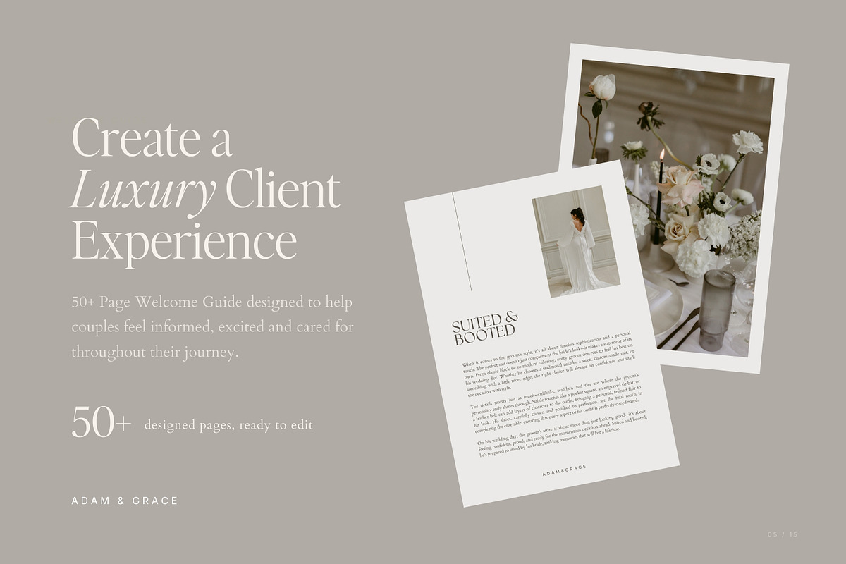 Wedding Photography Branding Kit, a Marketing Template by Adam and Grace (Photo 5 of 16)