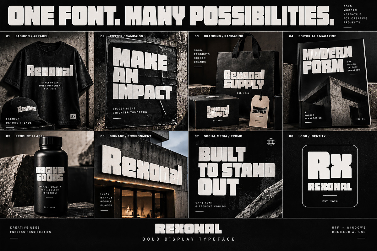 Rexonal — Bold Type. Presence., a Script Font by Wow Magic (Photo 2 of 5)