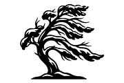Windblown Tree Silhouette, an Object Illustration by Gfx_Store (Thumbnail 8 of 16)