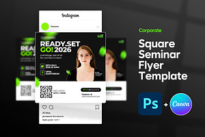Seminar Digital Flyer | Canva & PSD