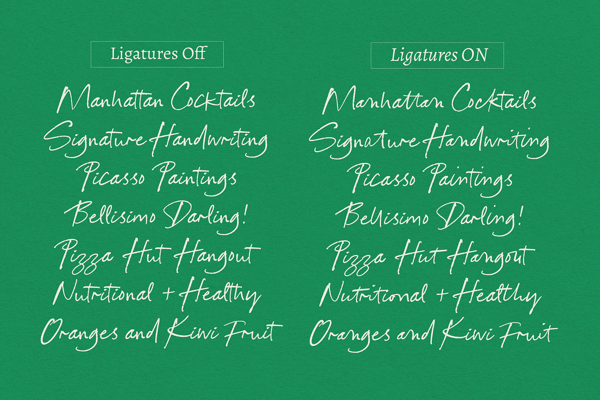 Manhattan Cocktails Handwritten Font, a Handwritten Font by Nicky Laatz (Photo 12 of 15)