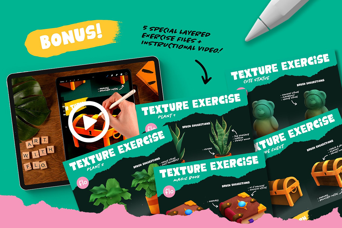 Texture Brushes For Procreate, a Brush Add-On by ArtwithFlo (Photo 9 of 10)
