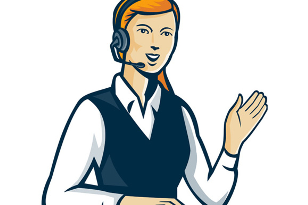 Telemarketer Call Center Operator Re, an Illustration by patrimonio