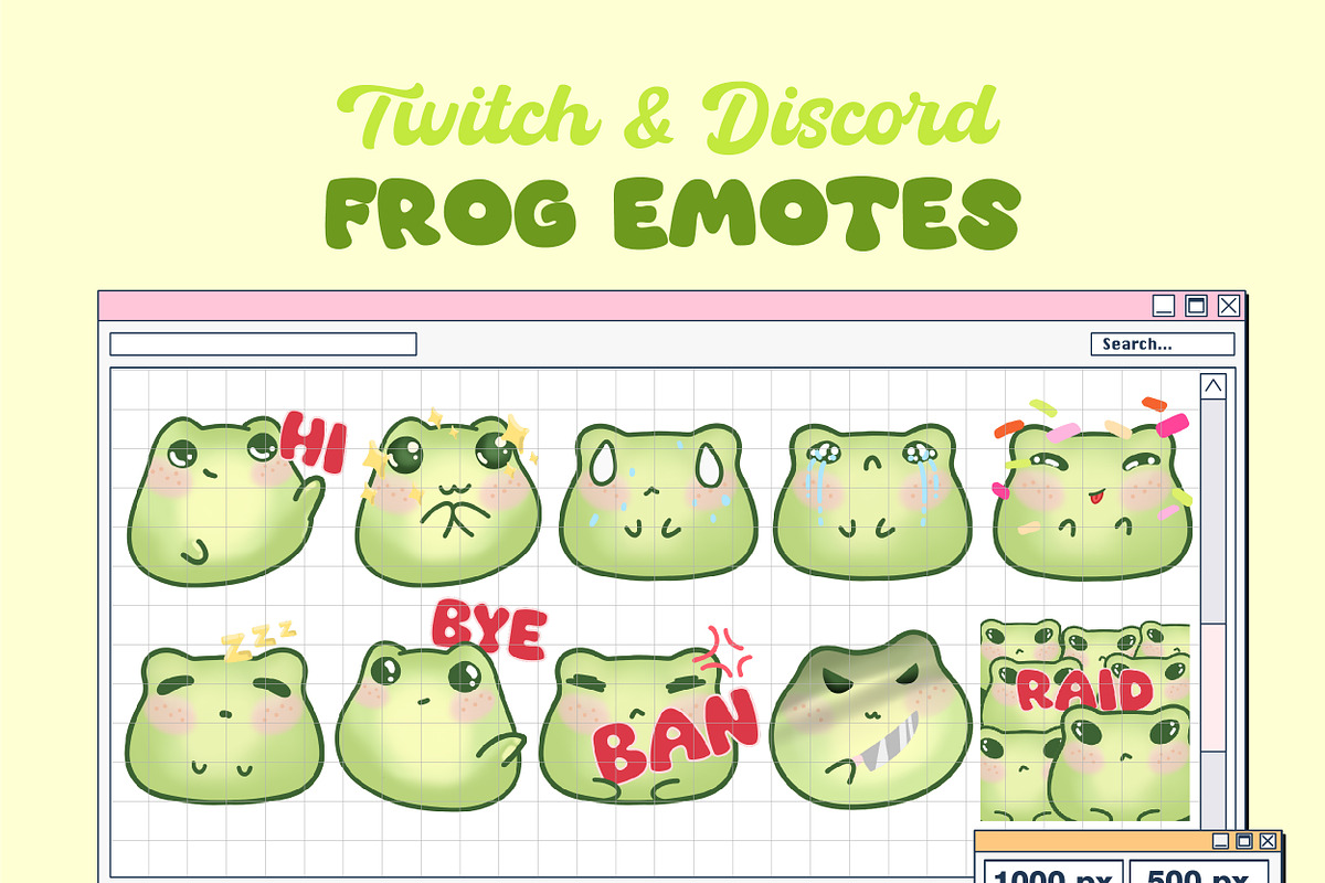 Twitch Discord Frog Emotes PNG, an Object Graphic by ArtPrintBabe (Photo 1 of 5)