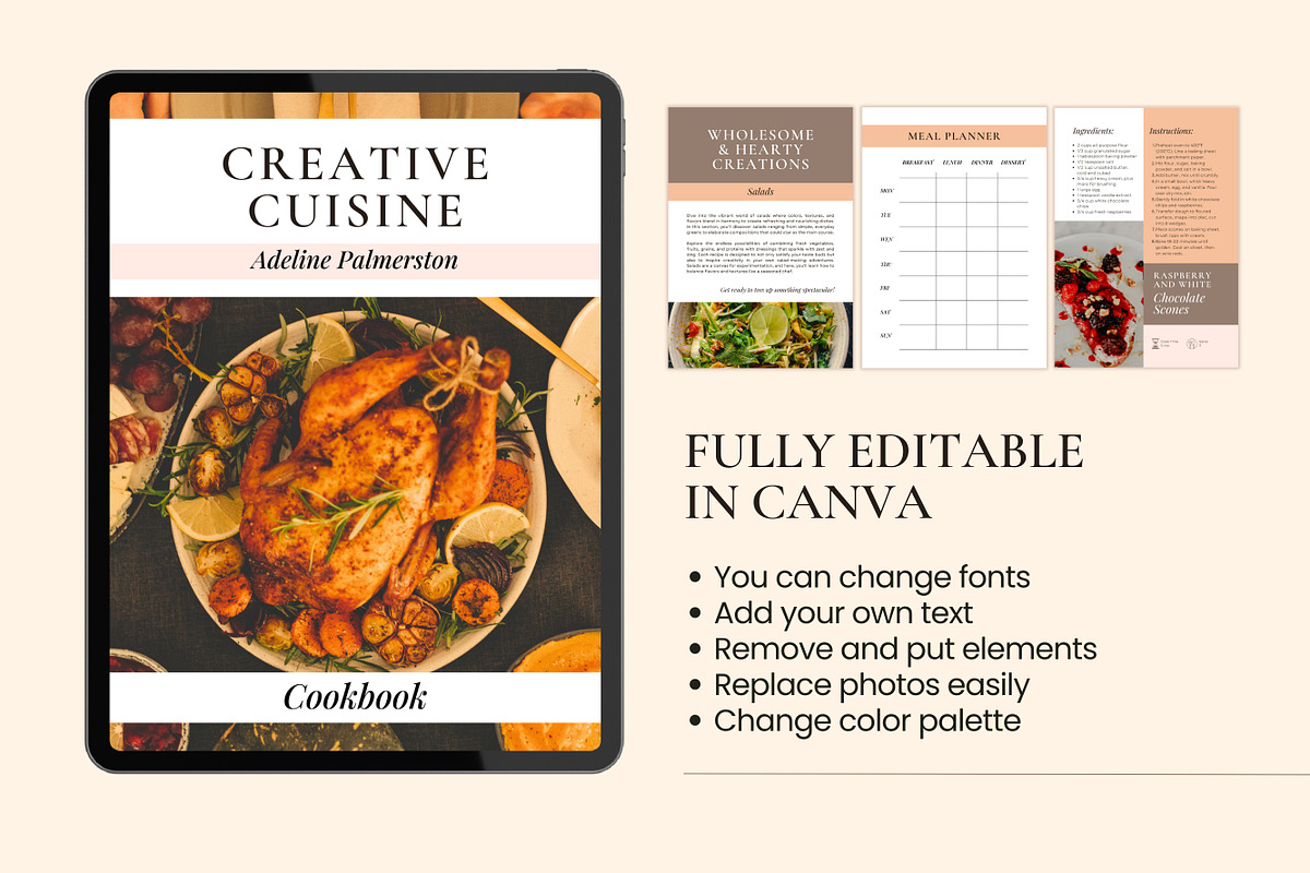 70 Cookbook Pages Templates Canva, a Templates & Theme by TemplateCastleStore (Photo 10 of 10)