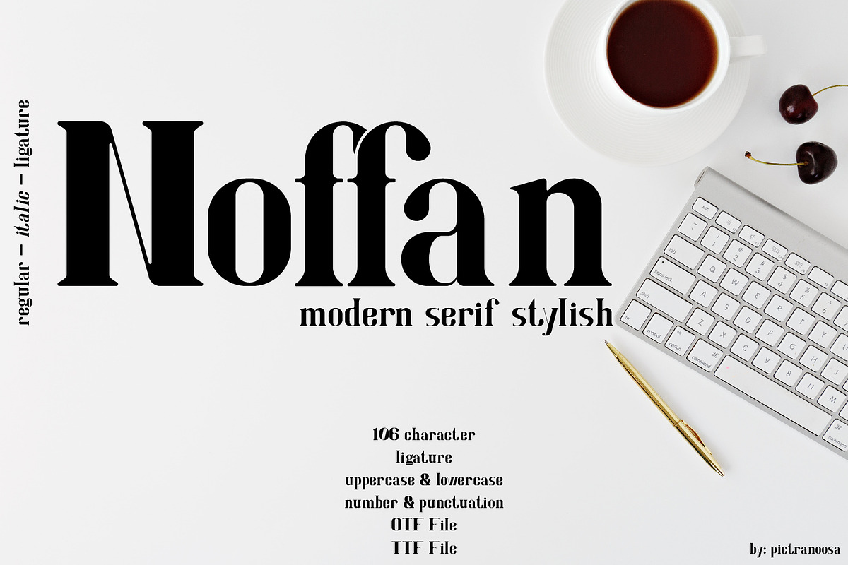 Noffan modern serif, a Serif Font by pictranoosa_studio (Photo 1 of 8)