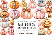 Coquette Pumpkin Clipart, an Illustration by CreationArt (Thumbnail 1 of 9)