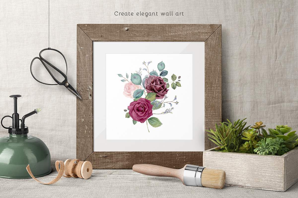 Flower Clipart - Rose Garden, an Illustration by Twigs and Twine (Photo 6 of 11)