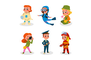 Cheerful Children Depicting, a Person Illustration by TopVectors