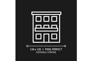 Condominium pixel perfect white line, an Icon by IMG Visuals