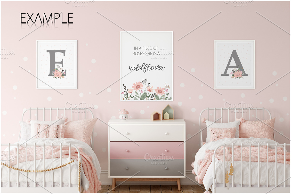 Kids Frames & Wall Mockup Bundle - 6, a Print Template by Yuri-U (Photo 4 of 28)