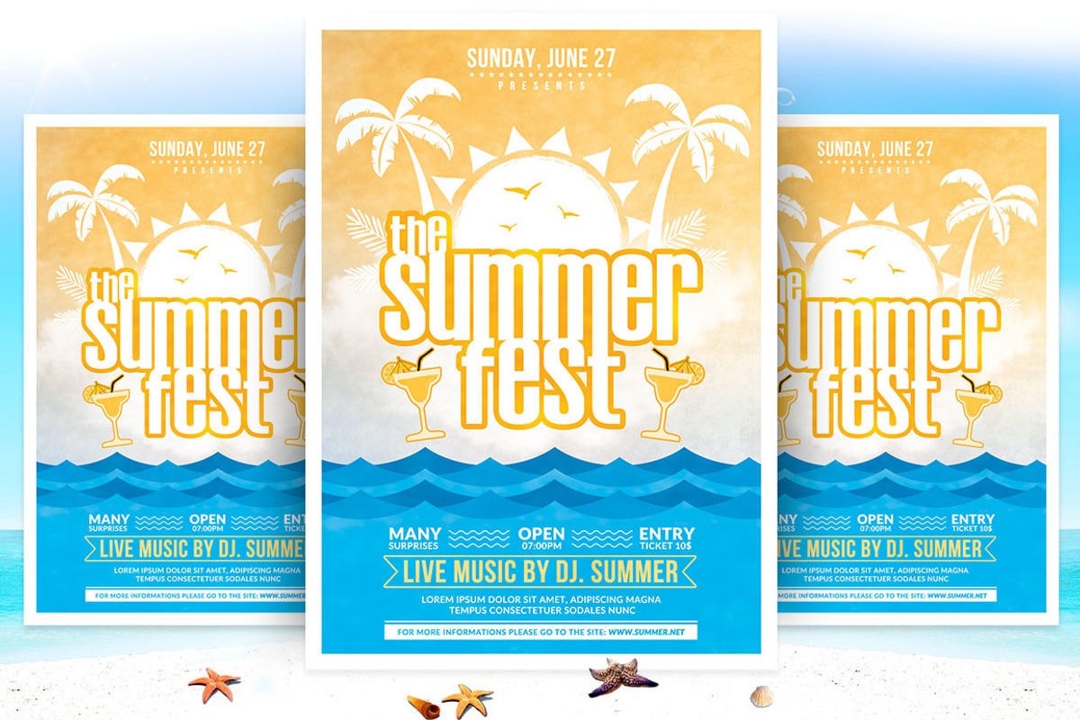 The Summer Fest Flyer Template, a Flyer Template by Briell Design (Photo 1 of 3)