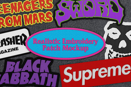 Realistic Embroidery Patch Mockup, a Merchandise Mockup by Uncentrifuged Pressure