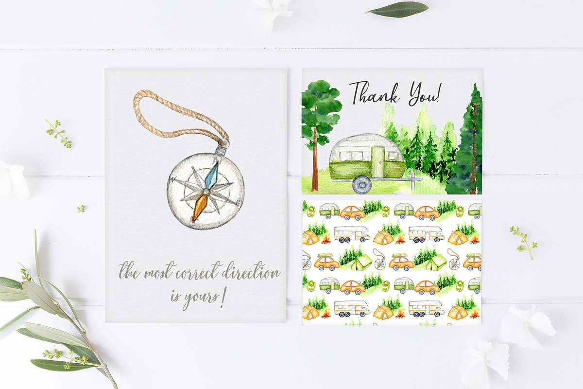Camping & Travel Watercolor Clipart, an Object Graphic by svetlanaARTdreams (Photo 11 of 12)