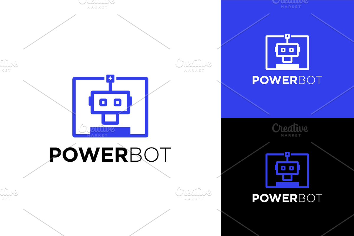 Power Bot Robot Head Logo, a Branding & Logo Template by zaqilogo