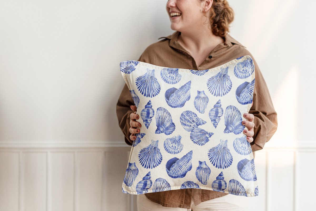 BLUE SEA SHELLS Seamless Pattern, a Pattern Graphic by AYAKA Studio Co. (Photo 6 of 8)